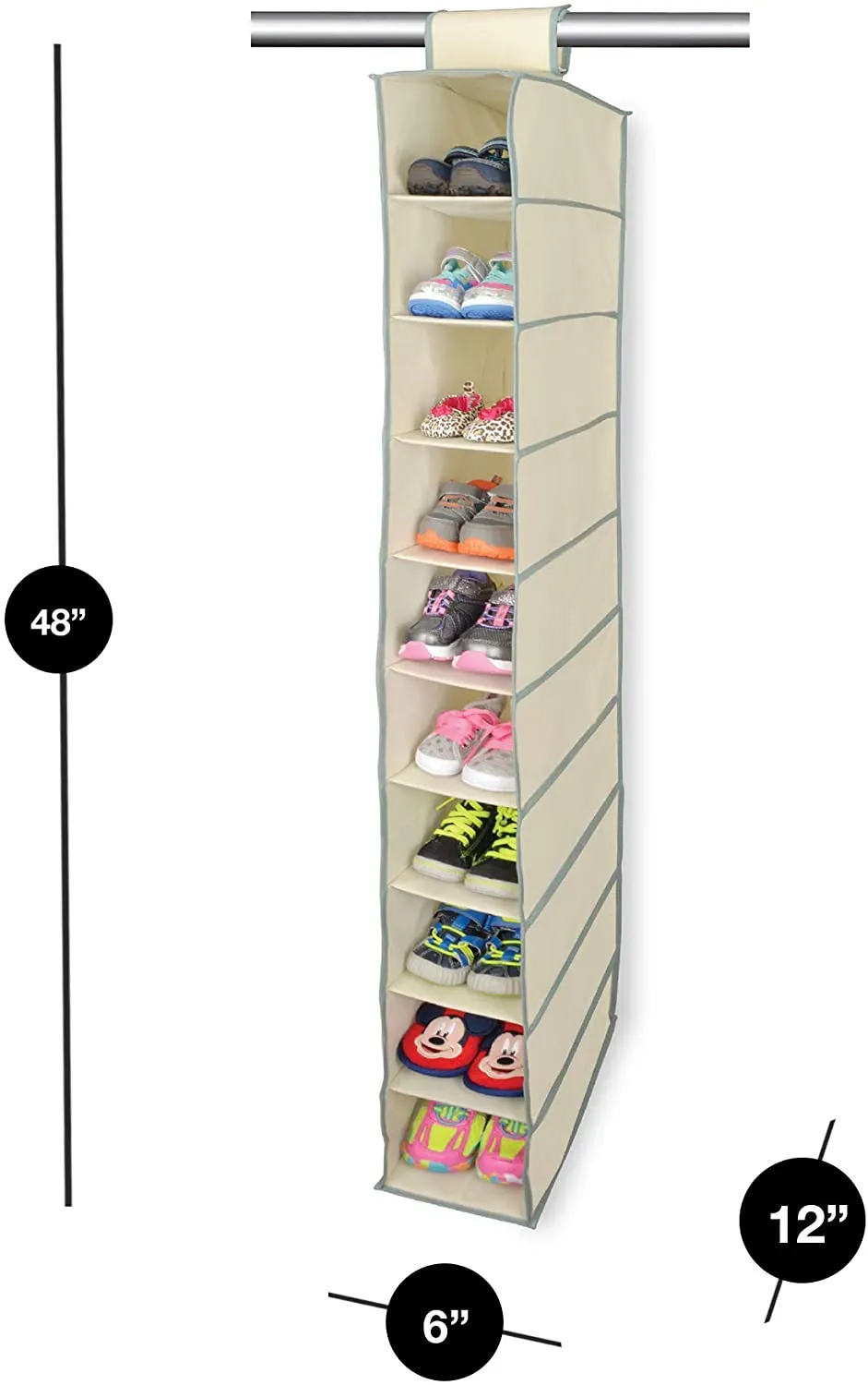Hanging Shelf Organizer with Hangable Hook & Loop