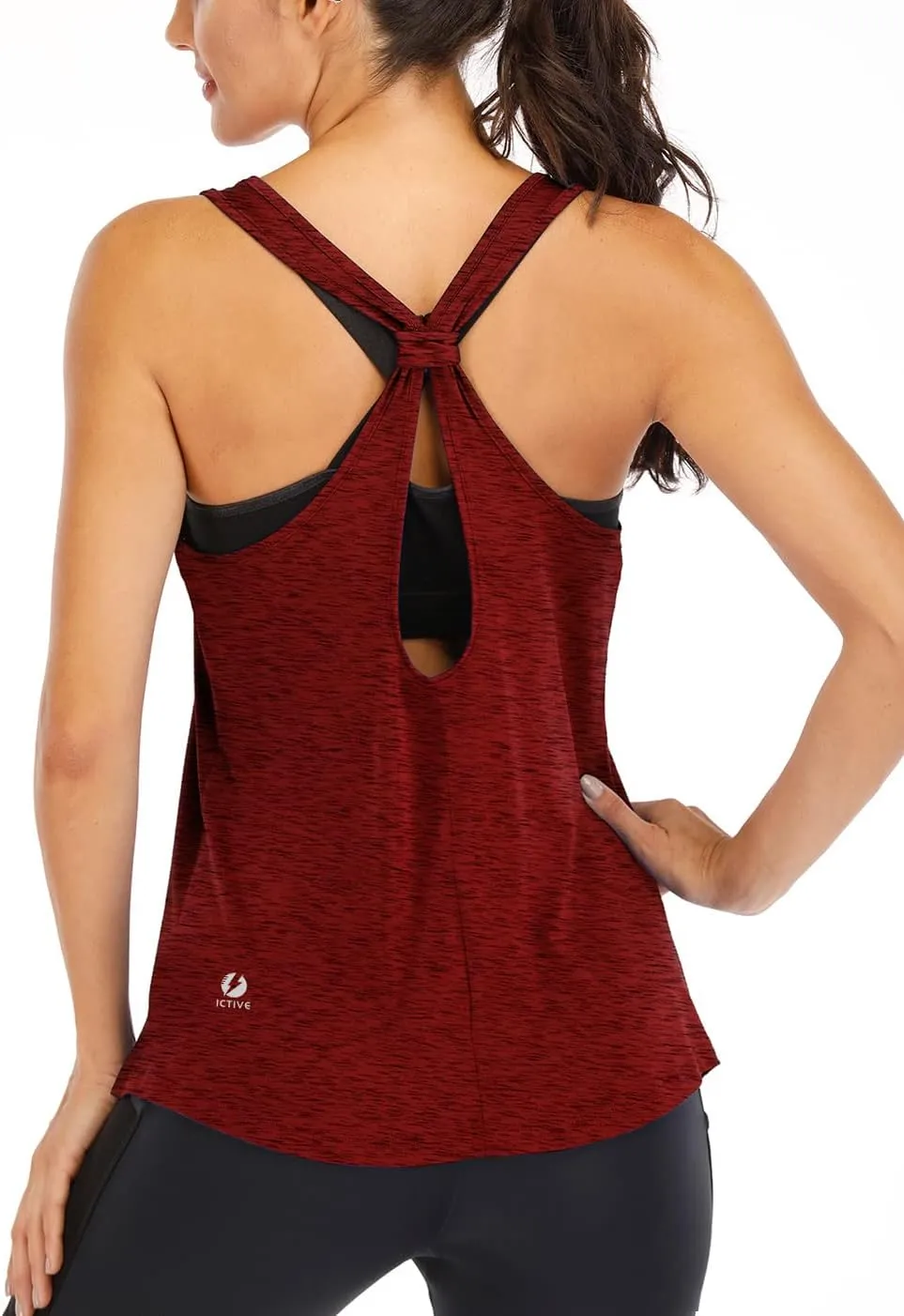 ICTIVE Workout Tank Tops for Women Yoga Tops for Women Loose Fit Backless Muscle Racerback Summer Gym Shirts
