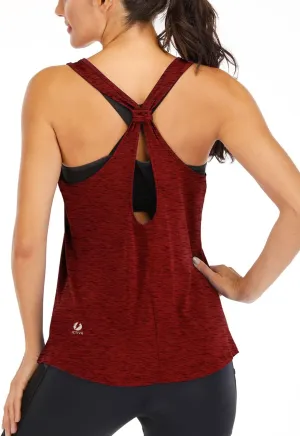 ICTIVE Workout Tank Tops for Women Yoga Tops for Women Loose Fit Backless Muscle Racerback Summer Gym Shirts