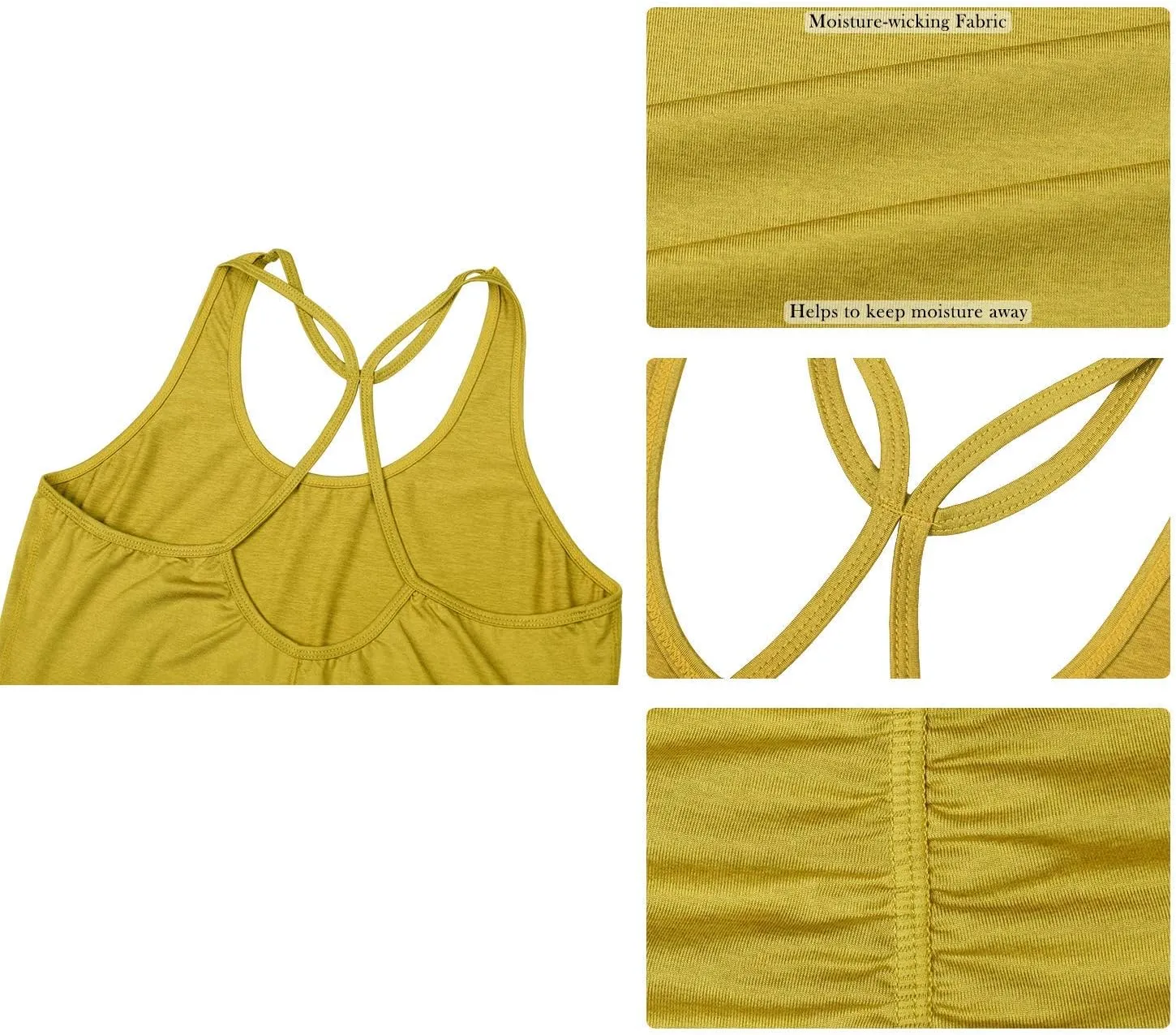 icyzone Workout Yoga Fitness Sports Racerback Tank Tops for Women