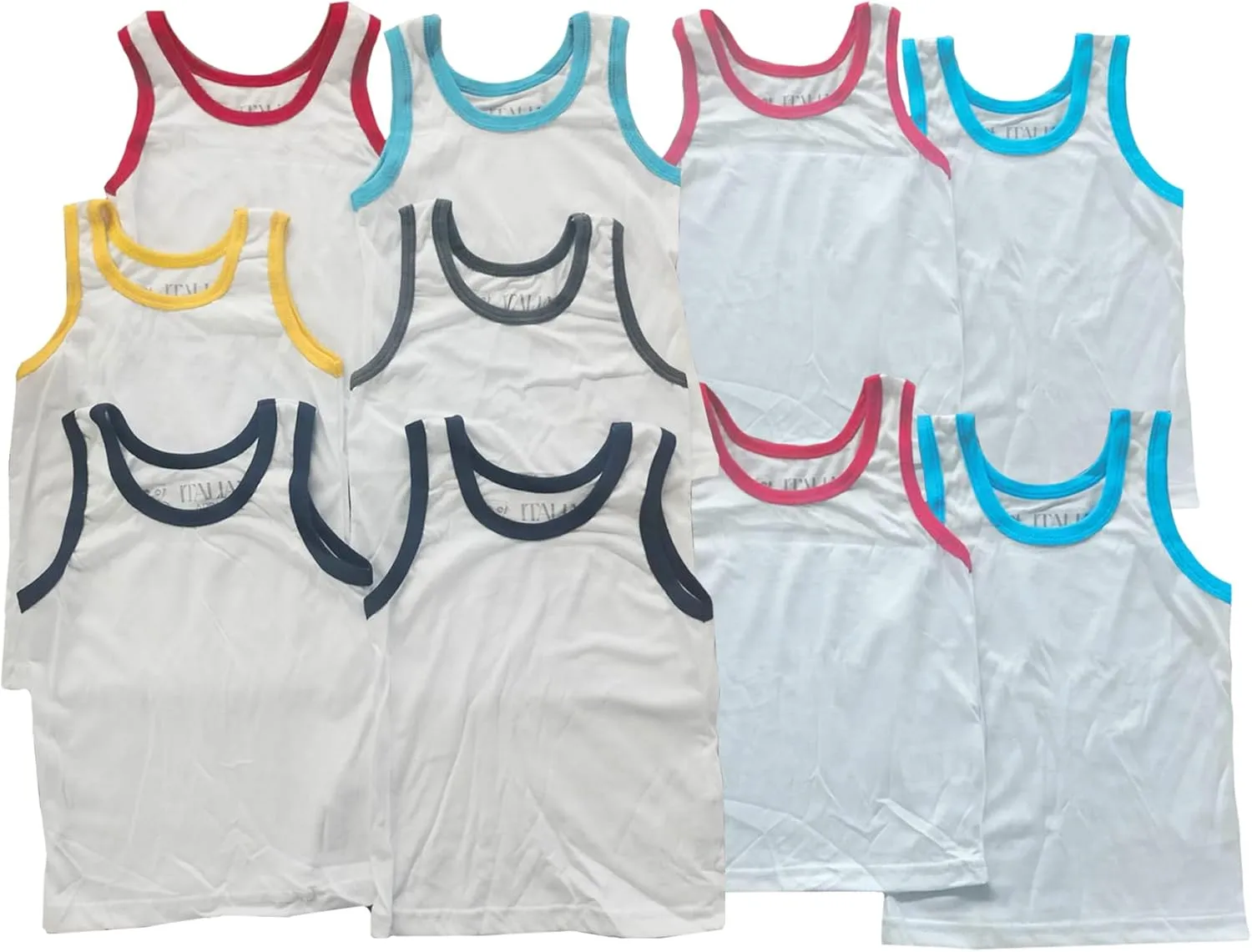 ITALIAN APPAREL - Toddler & Boys and Girls Shirts Tank TOP - 100% Cotton Imported Kids Uniforms Clothes Tshirts Underwear