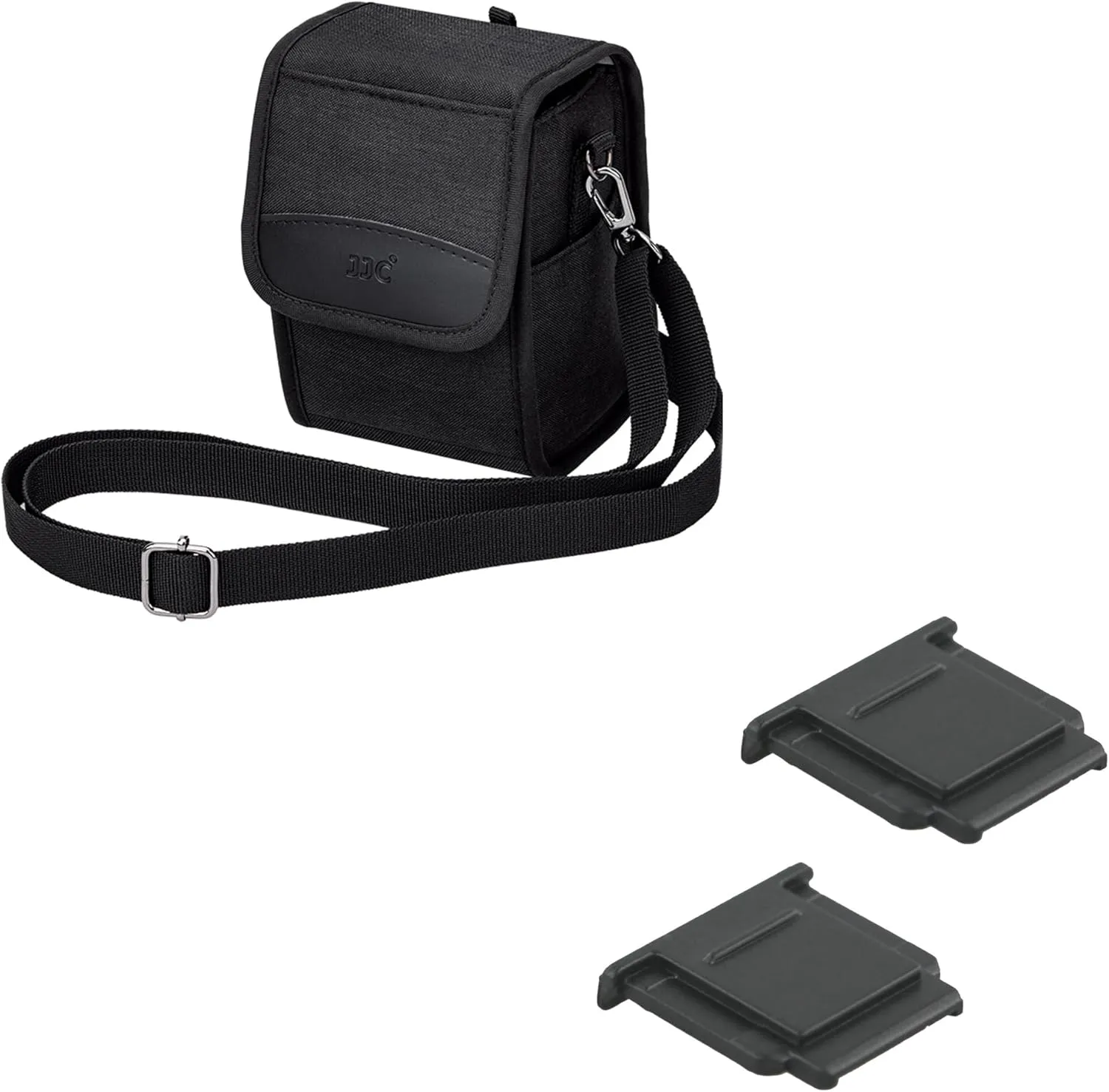 JJC Travel Carrying Camera Case Pouch & 2-Pack Hot Shoe Cover Cap for Sony A6000 A6100 A6300 A6400 A6500 A6600 A6700 Mirrorless Cameras