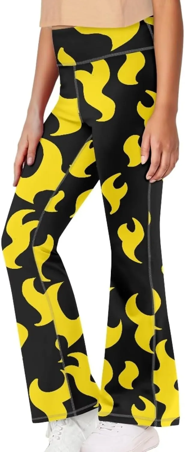 Kids Flare Pants Youth Yoga Dance High Waist Girls Bootcut Sweatpants