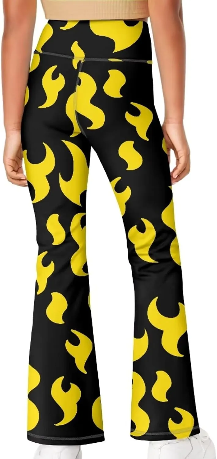 Kids Flare Pants Youth Yoga Dance High Waist Girls Bootcut Sweatpants