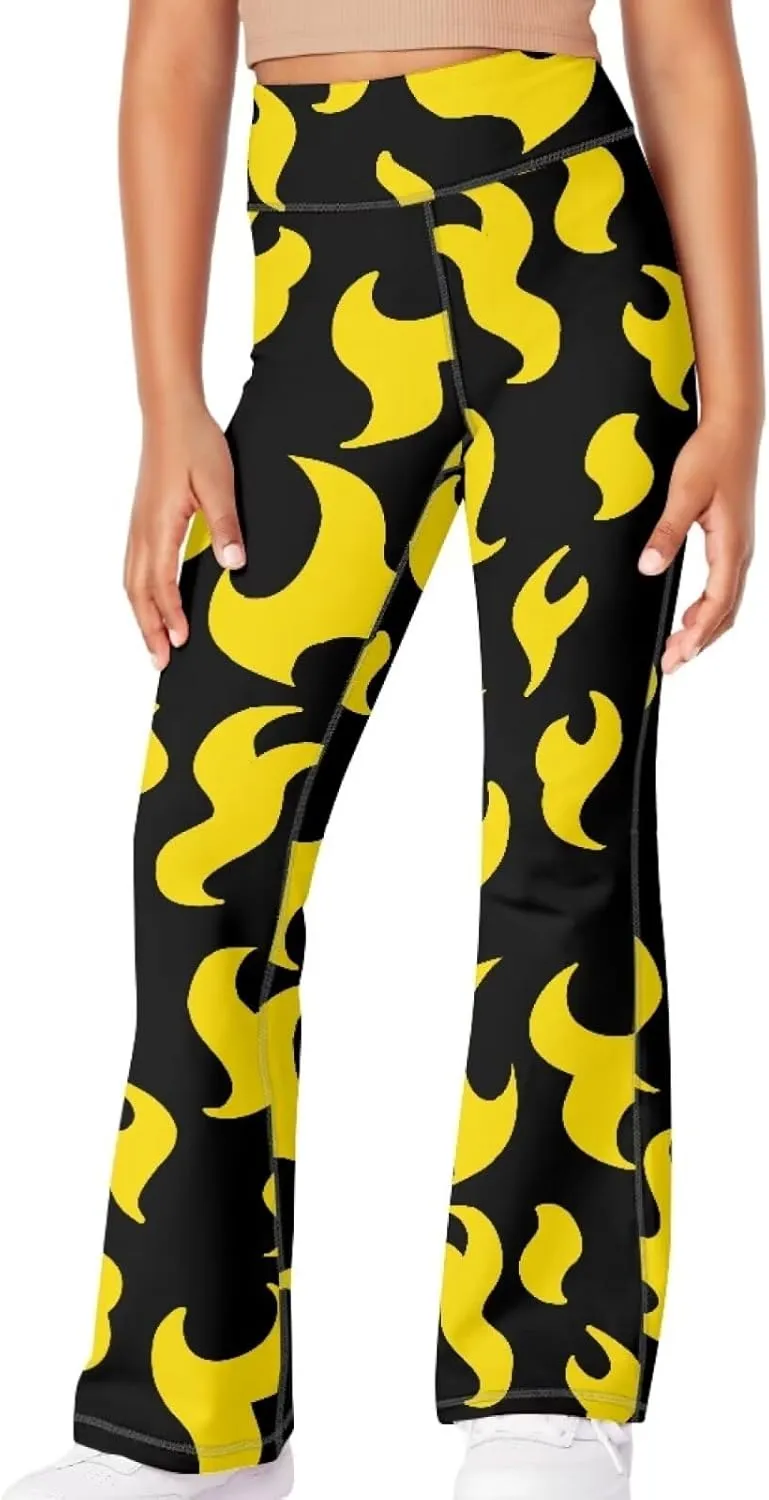 Kids Flare Pants Youth Yoga Dance High Waist Girls Bootcut Sweatpants