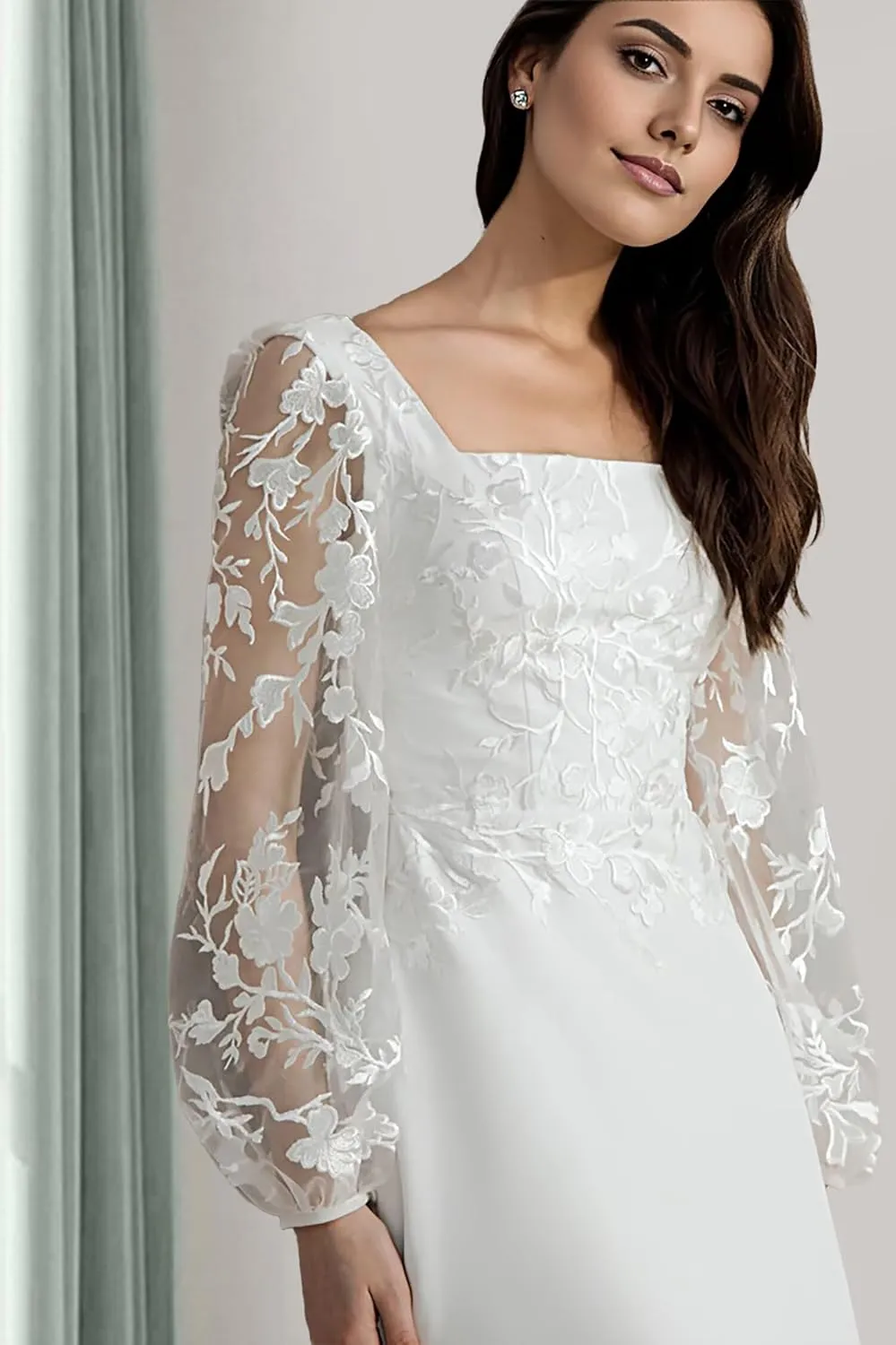 Lace Beach Wedding Dresses for Bride 2025 Long Boho Floral Bridal Wedding Gowns for Women