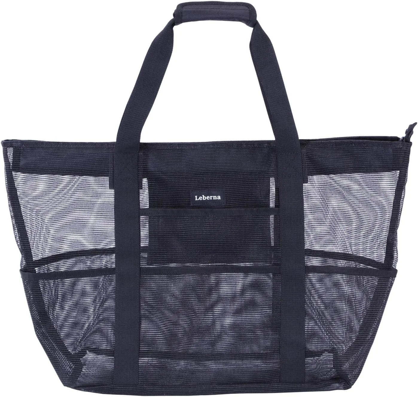 Large Beach Bag with Zipper Lightweight Beach Toy Bag Mesh Bag for Swimming Pool Sand Toys