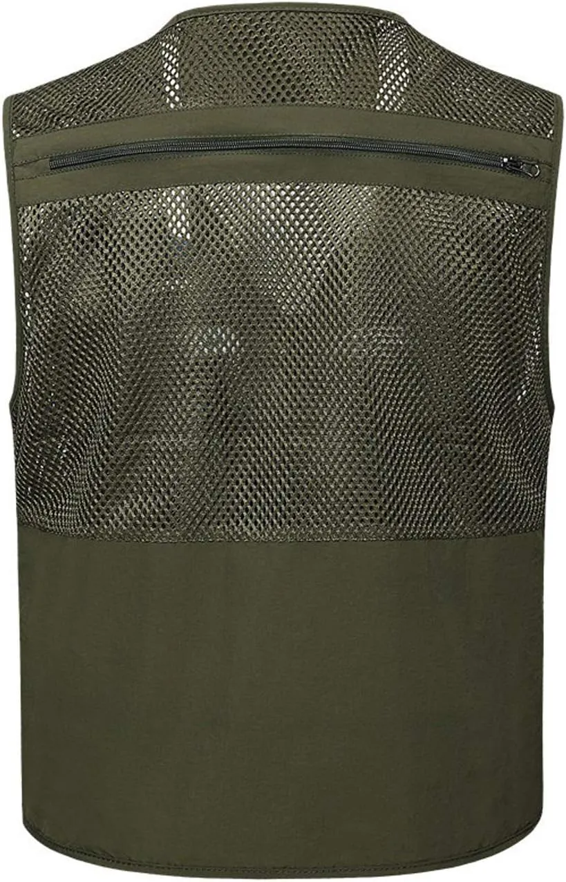 Lentta Men's Fishing Vest Summer Outdoor Lightweight Work Photo Vest 16 Pockets