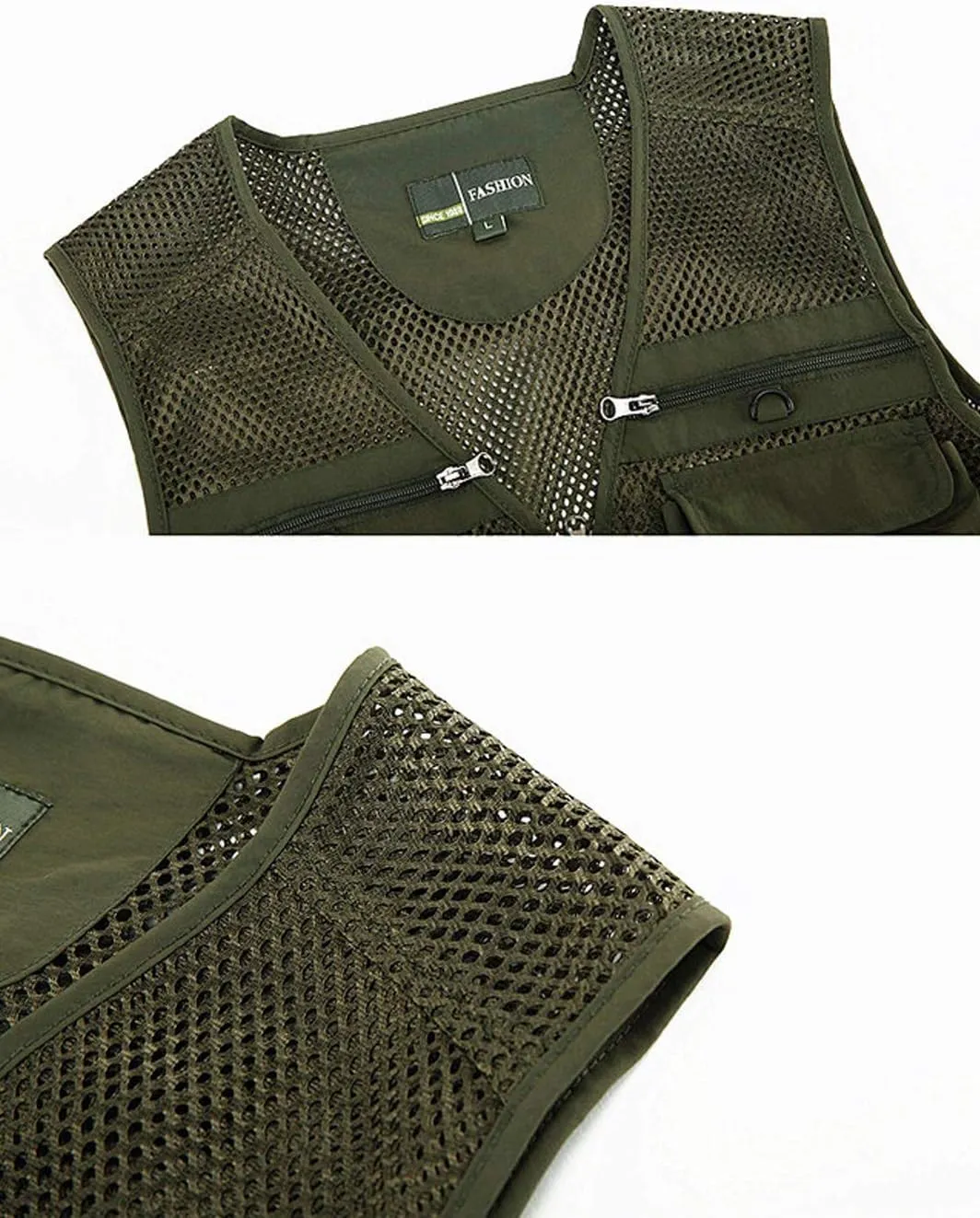 Lentta Men's Fishing Vest Summer Outdoor Lightweight Work Photo Vest 16 Pockets