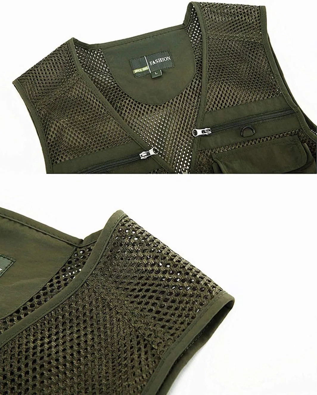 Lentta Men's Fishing Vest Summer Outdoor Lightweight Work Photo Vest 16 Pockets