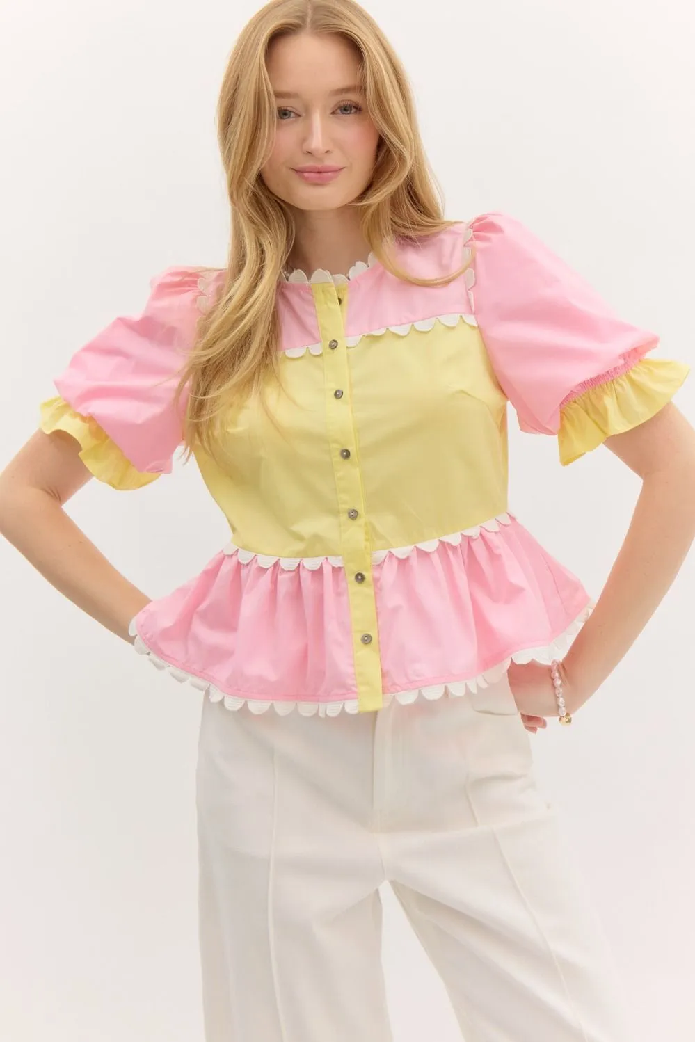 Leslie Color Block Top