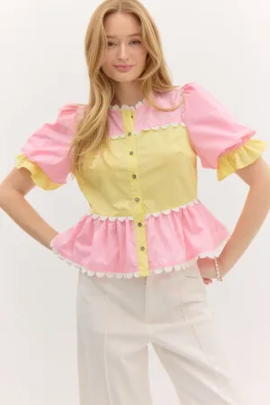 Leslie Color Block Top