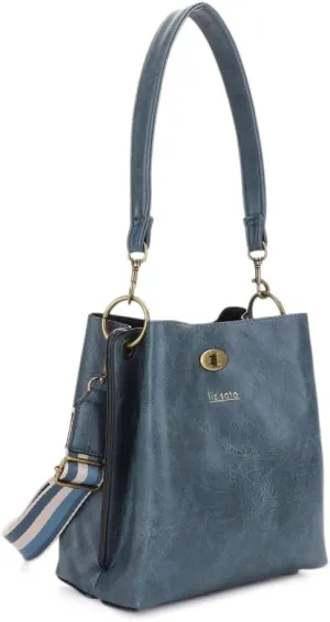 Liz Soto Lola Bucket Bag - Bucket Purse in Vegan Leather and Interchangeable Handles, Crossbody, Compartments, Inner Pocket
