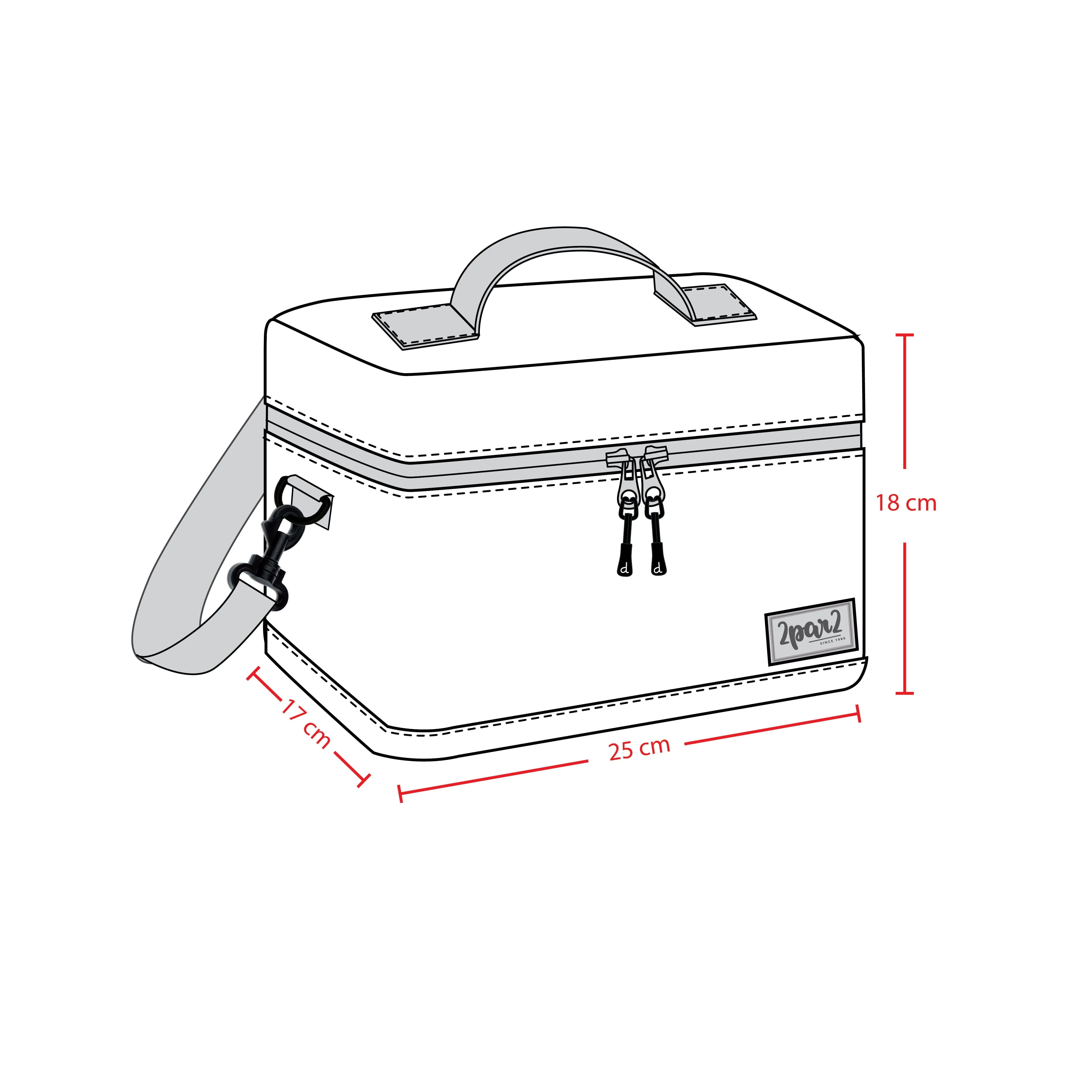 Lunch Box Black Butterfly Print