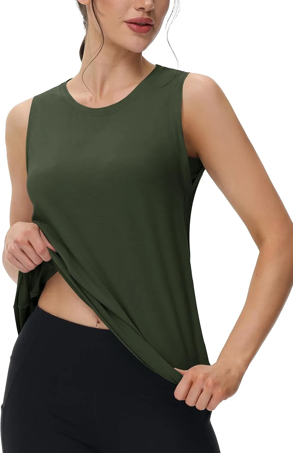 MAGCOMSEN Workout Tank Tops for Women Loose Fit Sleeveless Tops Breathable Lightweight Athletic Gym Runing Summer Shirts