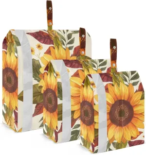 Maroon Sunflowers Packing Cubes for Travel, Lightweight Travel Packing Organizers Luggage Bags for Travel Accessories Travel Essentials