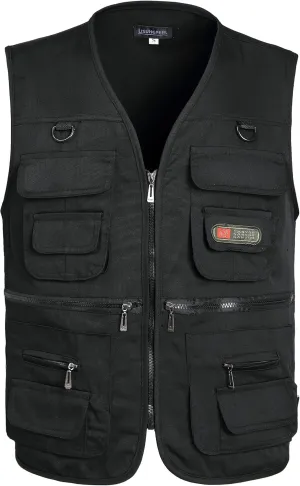 Mens Fishing Vest Summer Outdoor Work Safari Travel Photo Vest with Multi Pockets