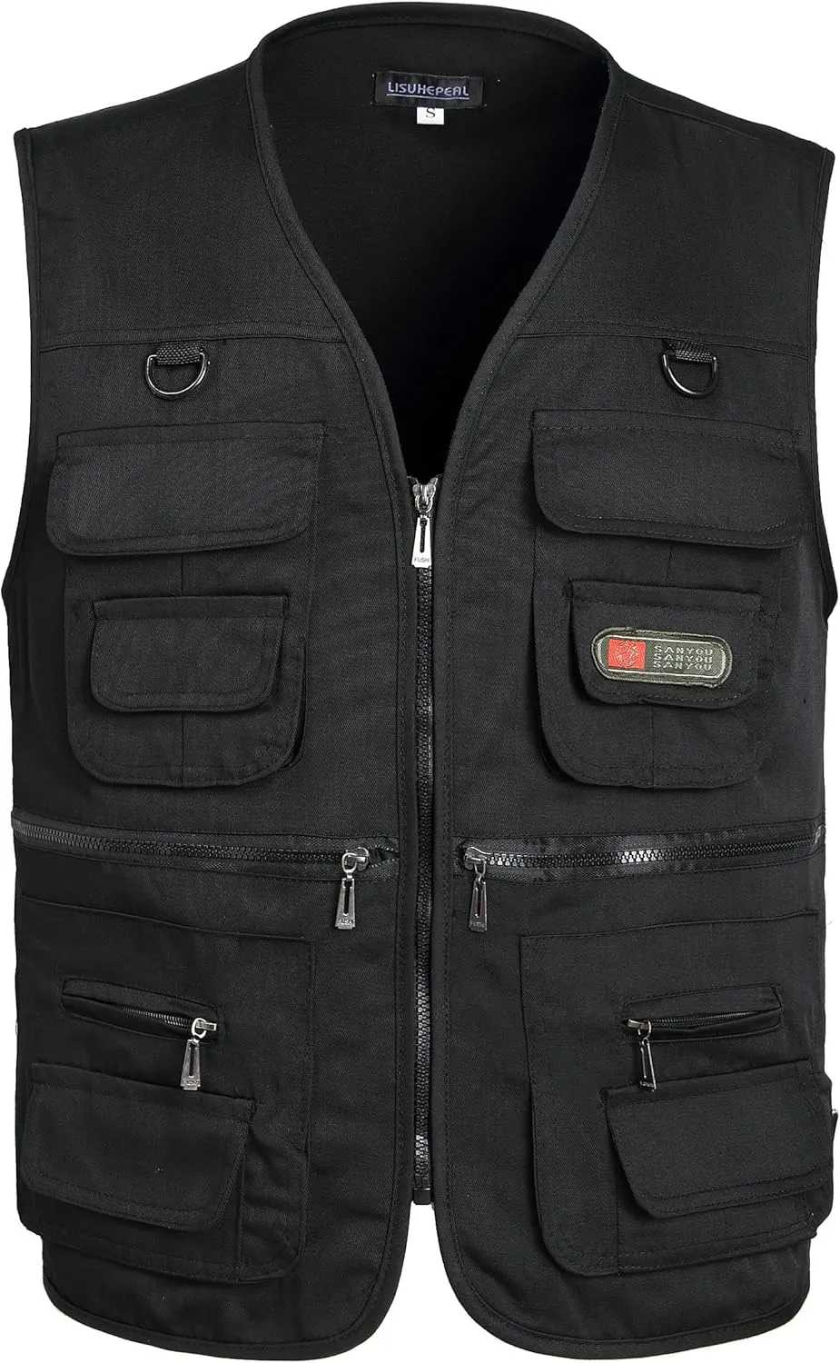 Mens Fishing Vest Summer Outdoor Work Safari Travel Photo Vest with Multi Pockets