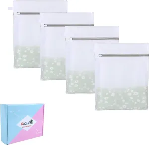 Mesh Laundry Bags, Mesh Wash Bags, Durable Mesh Structure with Strong Zipper, Suitable for Underwear, Delicate Clothes, Pants, Shoes, Socks Washing (Small Fine Mesh, XS 10 * 12in*4pcs)