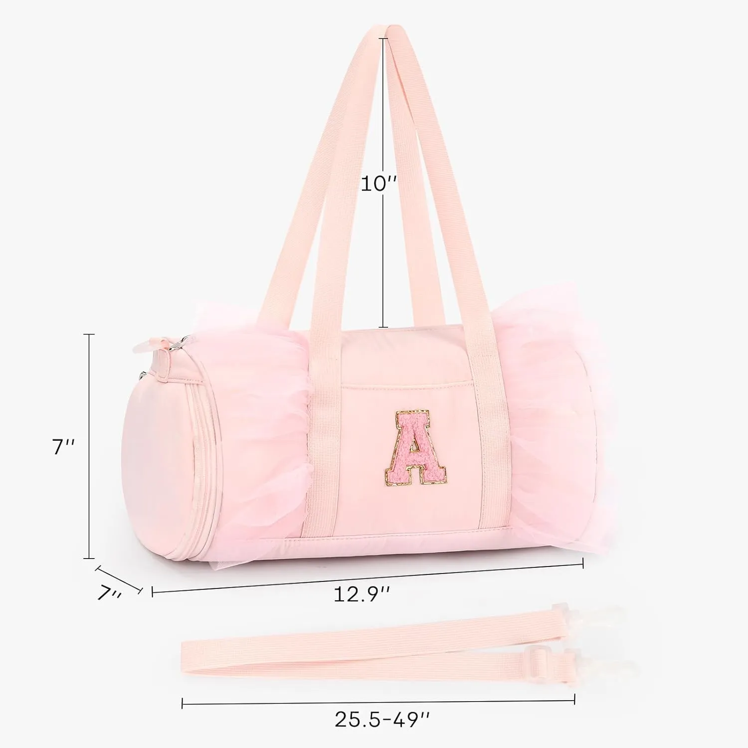 mibasies Dance Bag for Girls 4-6: Kids Duffle Bag - Ballet Bags for Girls 4-6 - Personalized Letter Girls Gifts Pink A