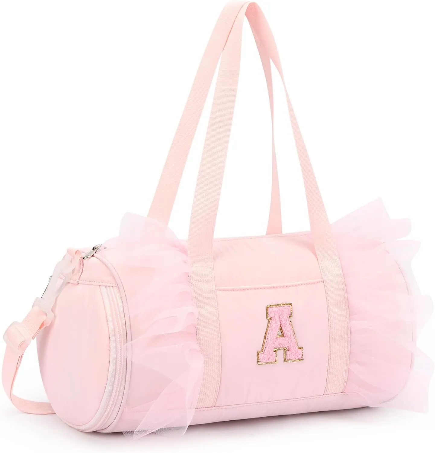 mibasies Dance Bag for Girls 4-6: Kids Duffle Bag - Ballet Bags for Girls 4-6 - Personalized Letter Girls Gifts Pink A