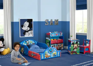 Mickey Mouse 4-Piece Room-in-a-Box Bedroom Set - Includes Toddler Bed, Toy Bin & Desk with Chair