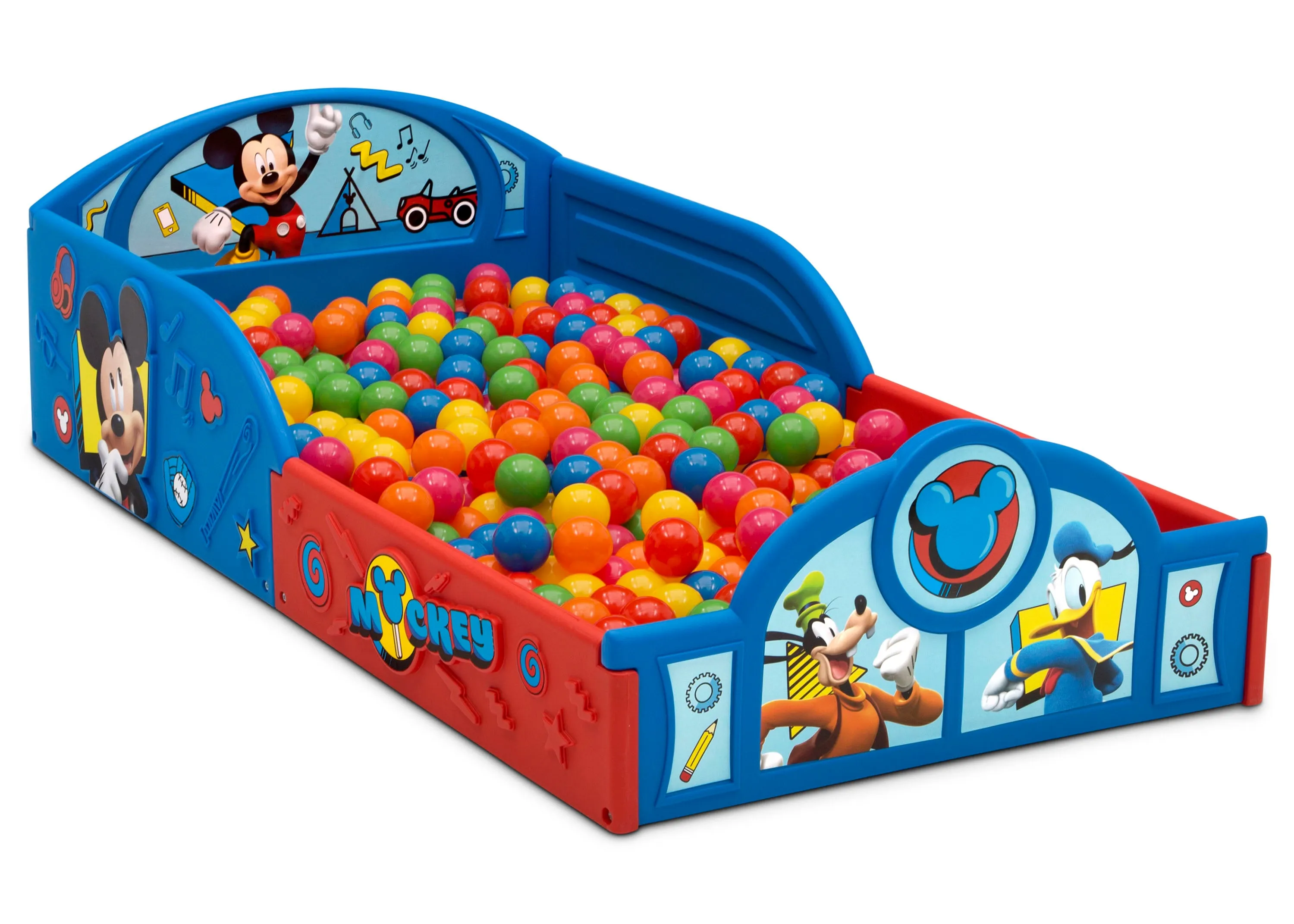 Mickey Mouse 4-Piece Room-in-a-Box Bedroom Set - Includes Toddler Bed, Toy Bin & Desk with Chair