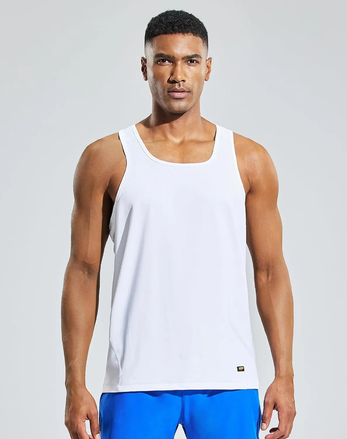 MIER Men's Sleeveless Workout Shirts Quick Dry Swim Athletic Gym Running Muscle Beach Tank Tops for Men