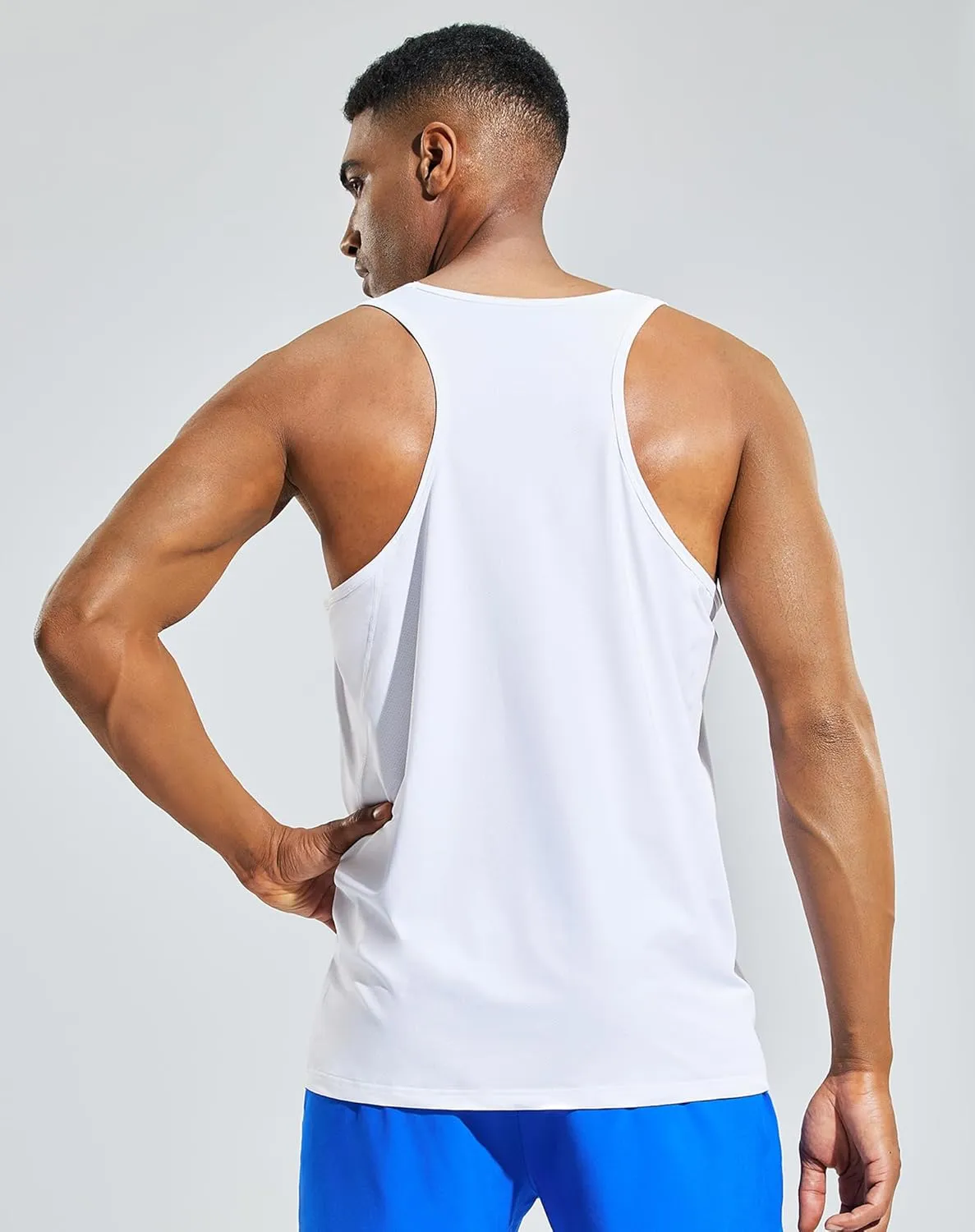 MIER Men's Sleeveless Workout Shirts Quick Dry Swim Athletic Gym Running Muscle Beach Tank Tops for Men