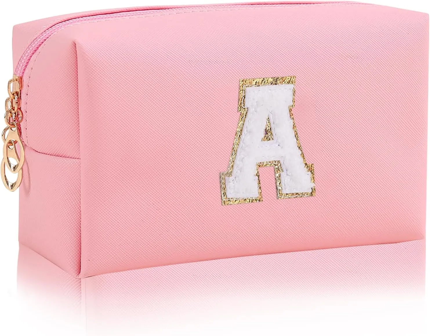 Monogrammed Gift for Women Girls,Preppy Makeup Bag Personalized Initial Cosmetic Bag with Zipper,Cute Makeup Pouch, Waterproof Toiletry Bag,Personalized Gift for GirlBridesmaids