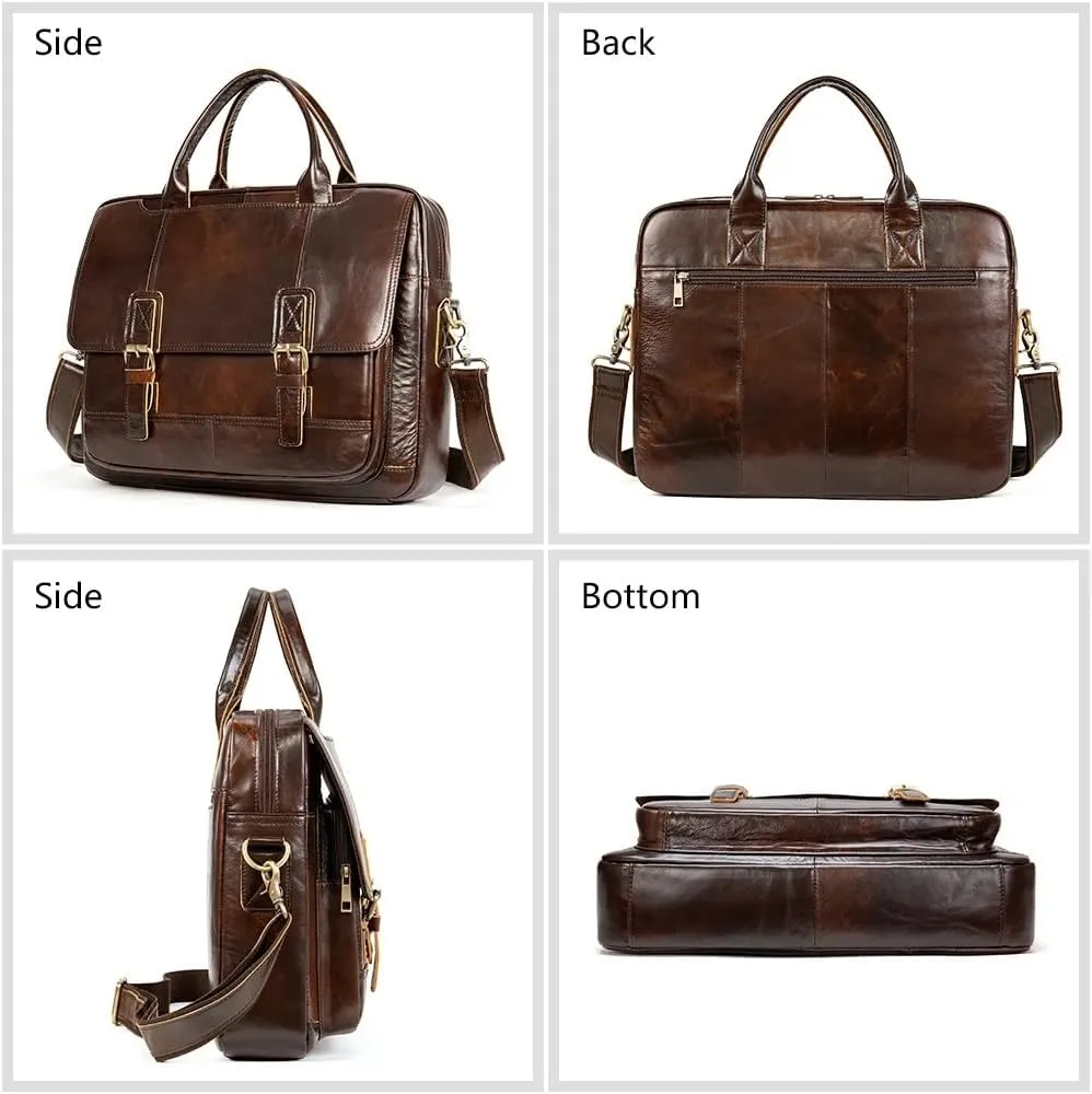 Multifunctional Leather Men's Briefcase Business Bag Handbag Men's Large Shoulder Bag Travel Luggage Bag