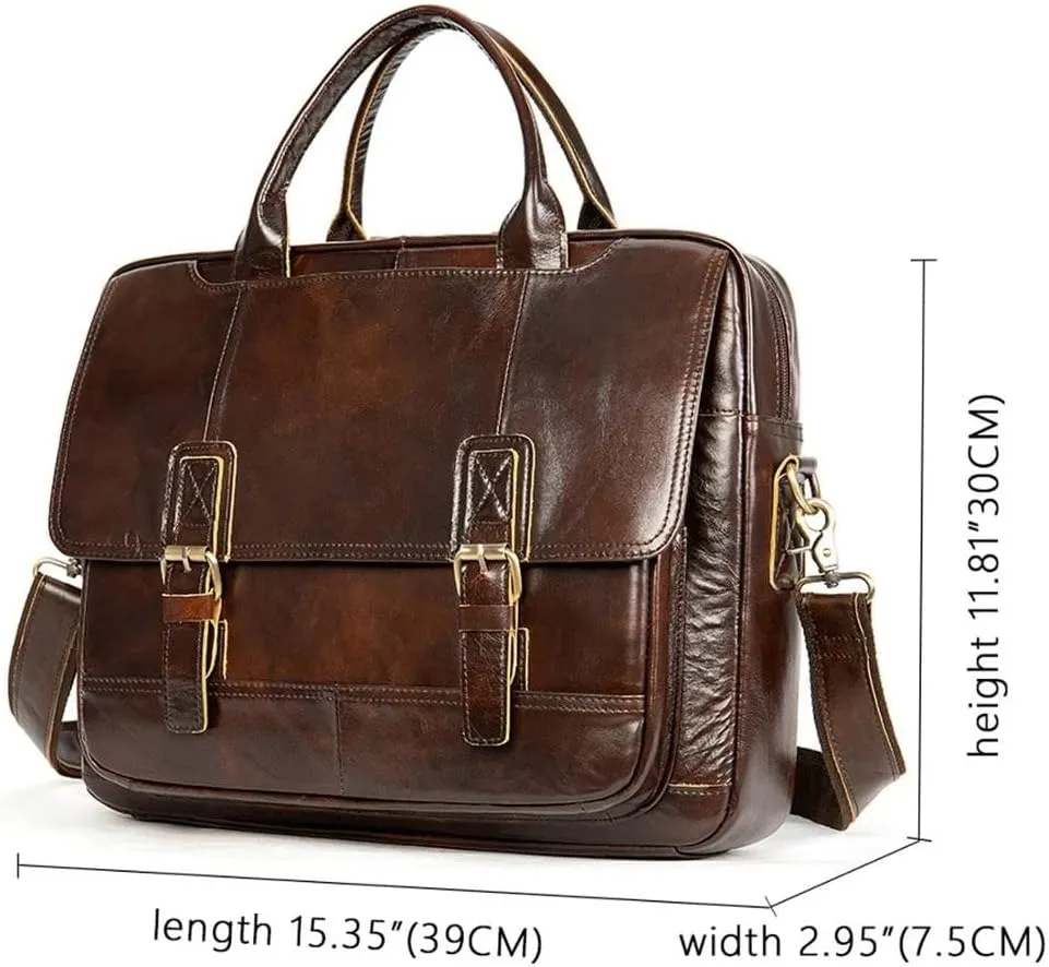 Multifunctional Leather Men's Briefcase Business Bag Handbag Men's Large Shoulder Bag Travel Luggage Bag