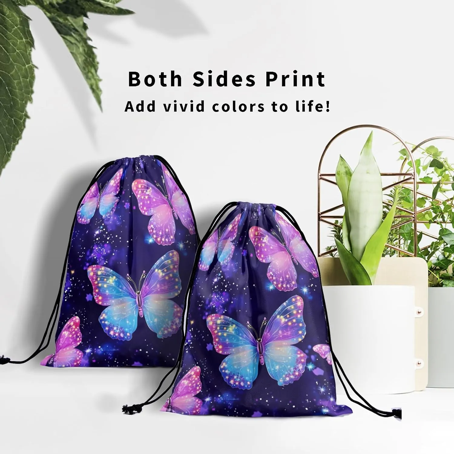 Nerxy Galaxy Butterfly Gymnastics Grip Bag - Stars Grip Bags for Gymnastics Mini Gym Bag Drawstring Storage Pouch Adjustable