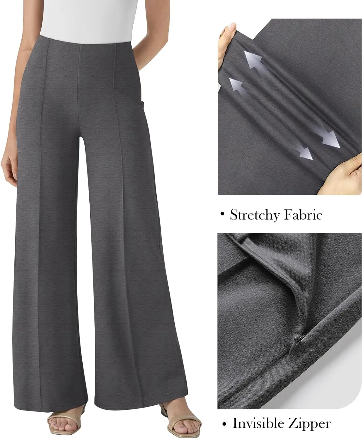 NIMIN Womens Wide Leg Business Casual Pants Dressy Work Slack High Waisted Stretchy Trousers 2025
