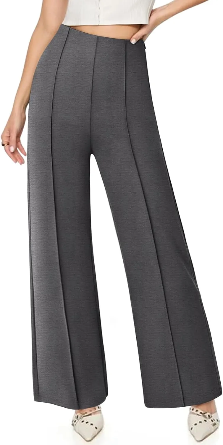 NIMIN Womens Wide Leg Business Casual Pants Dressy Work Slack High Waisted Stretchy Trousers 2025