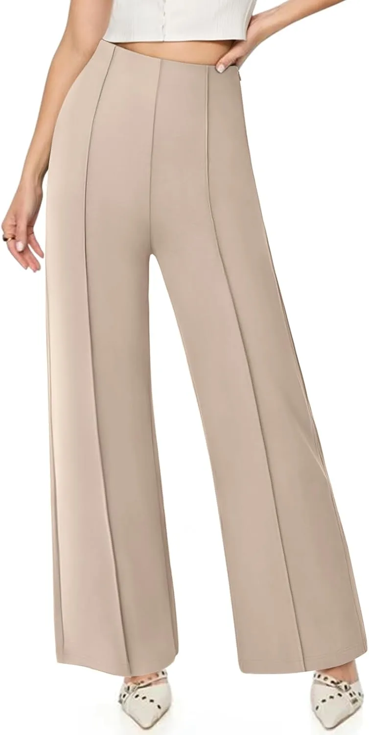 NIMIN Womens Wide Leg Business Casual Pants Dressy Work Slack High Waisted Stretchy Trousers 2025