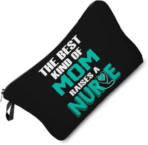 Nurse Makeup Bag The Best Kind of Mom Raises A Nurse Organizer Bag Zipper Pouch Inspirational Slogan Pattern Cosmetic Bag Present for Nurse Mom Women