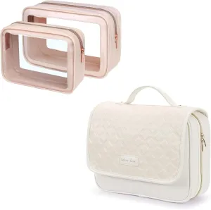 PACKISM Hanging Travel Toiletry Bag and TSA Approved Clear Bag, Bundle Sales