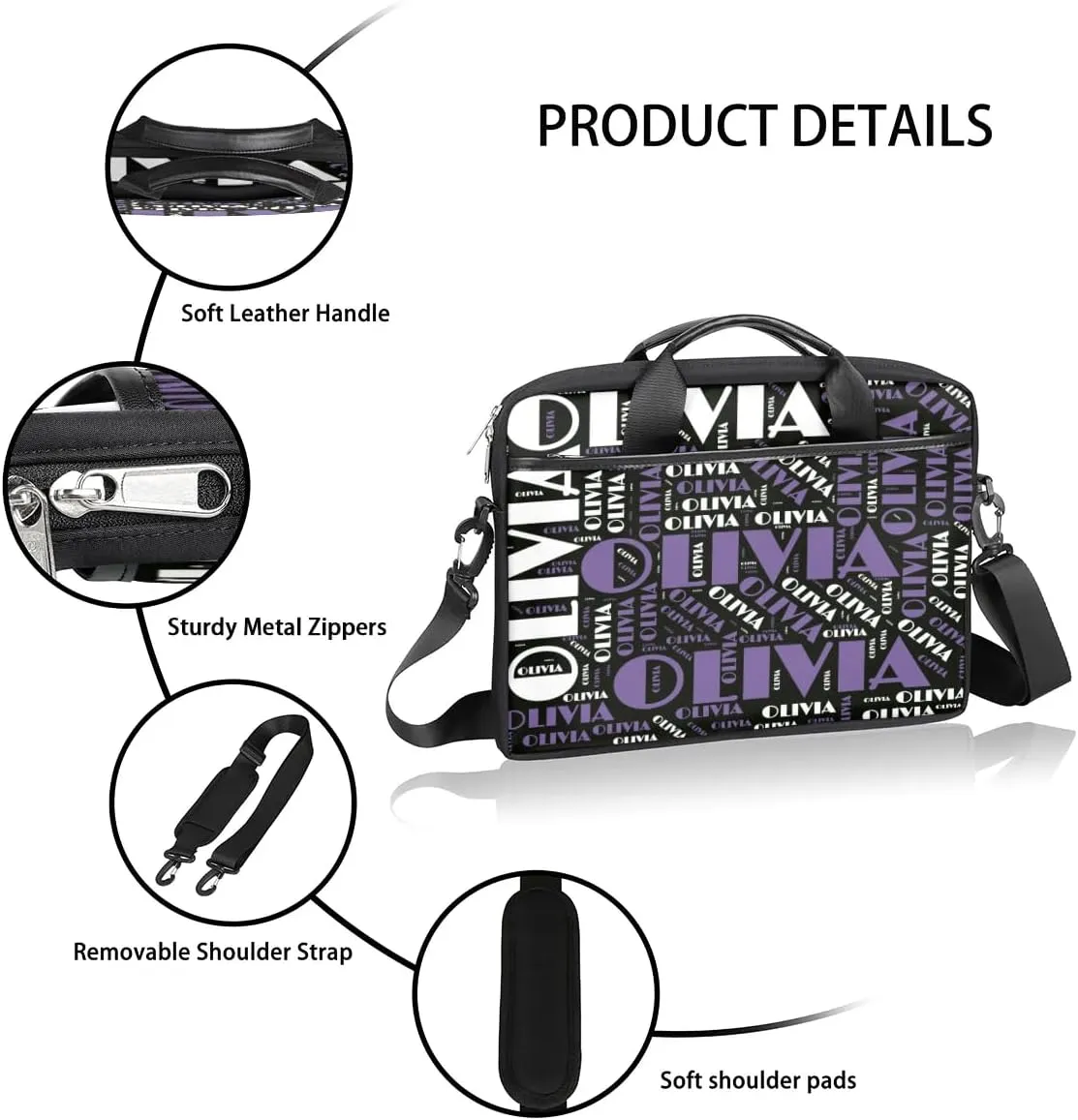 Personalized Laptop Bag Case Briefcases for Men Women, Computer Cases for Laptops, Tablet Shoulder Bag Carrying Case