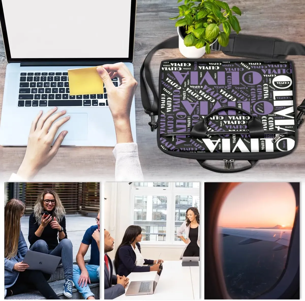 Personalized Laptop Bag Case Briefcases for Men Women, Computer Cases for Laptops, Tablet Shoulder Bag Carrying Case