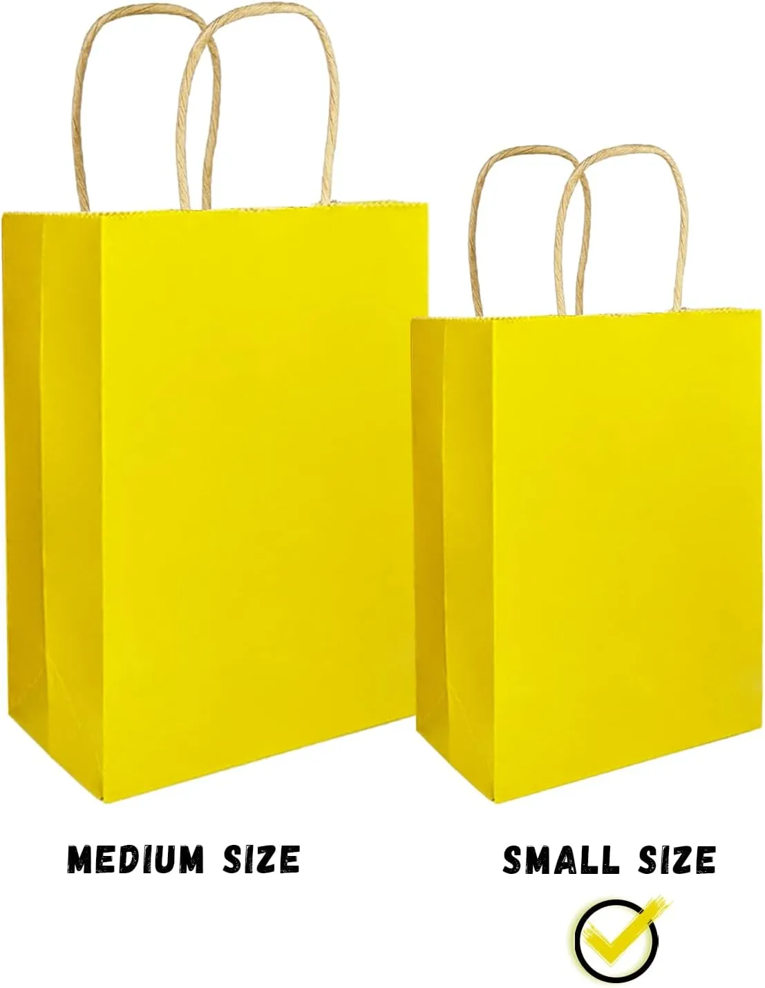 qiqee 60-Packs Paper Bags with Handles Bulk 8.26"6"3.15" Small Gift Bags 16 Different Senior Color Bags Multiple UsesSmall Size