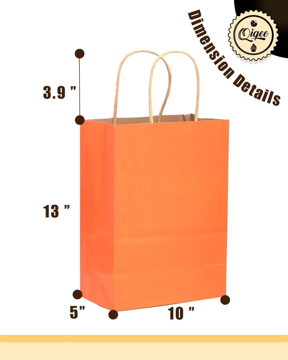 qiqee Large Kraft Paper Bags with Handles Bulk 13"x10"x5" 32-Packs Gift Bags 16 Different Senior Color Bags Multiple UsesLarge Size