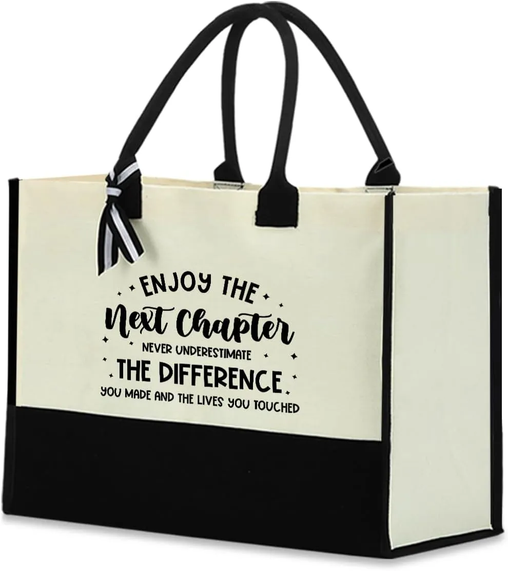 Retirement Gifts Waterproof Large Reusable Grocery Bags Tote Bag Going Away Leaving Farewell Gift for Women Coworker