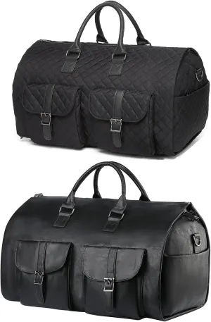 seyfocnia Convertible Carry on Garment Bag,Women Garment Duffle Travel Bag with Shoe Pouch 2 in 1 Hanging Cloting Suit Bag