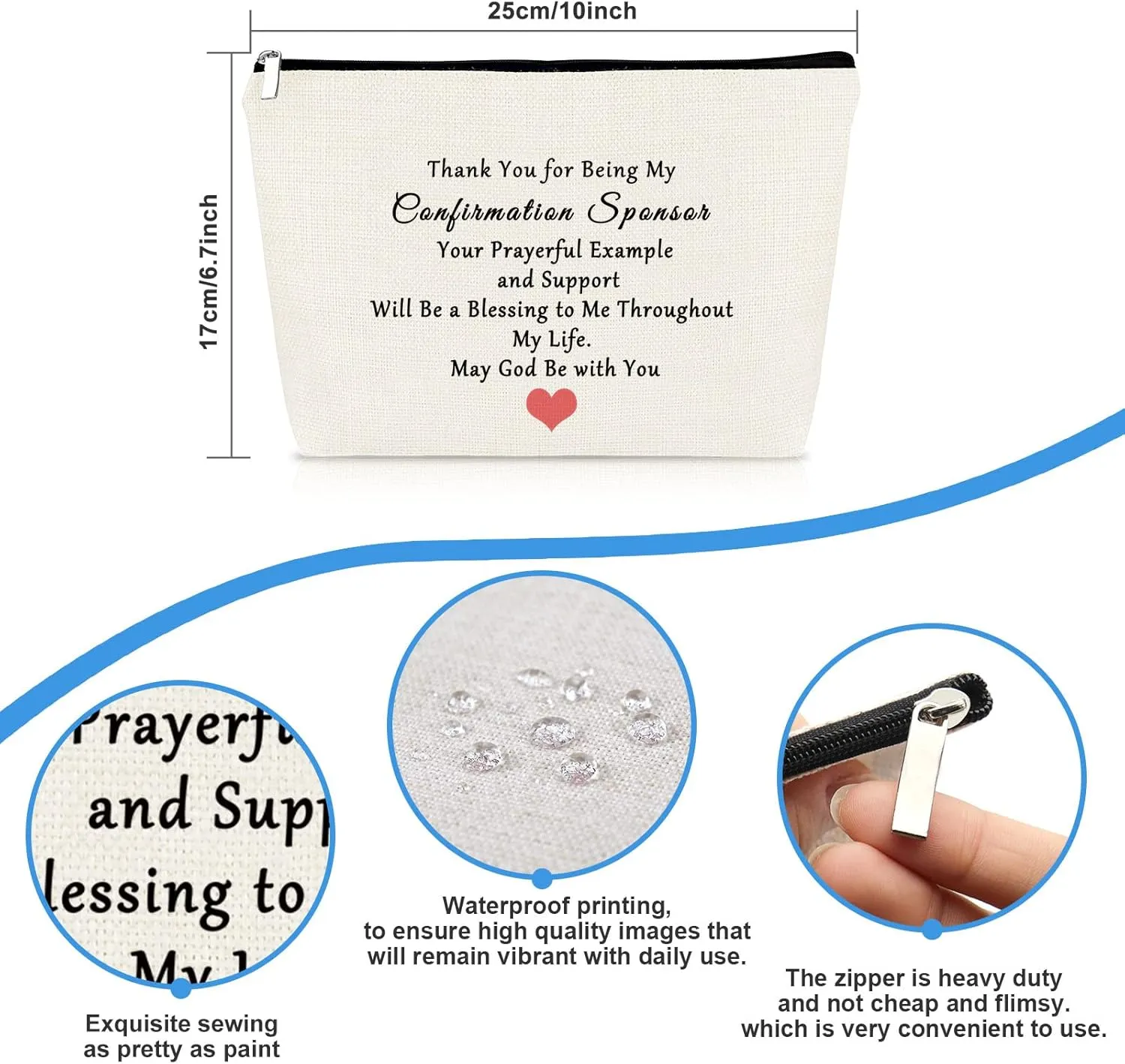 Sponsor Gift Makeup Bag Confirmation Sponsor Gifts for Women Sponsor Thank You Gift Appreciation Gifts Cosmetic Bag AA Sponsor Gift NA Addiction Recovery Gift Birthday Thanksgiving Gift for Sponsor