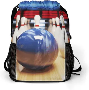 Sports Belt Pocket,Bowling Drawstring Backpack,drawstring Bag,travel Drawstring Backpack with Side Pocket