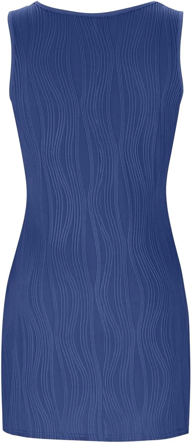 Sun Dresses for Women 2025 Vacation Spring Summer Casual Sundresses Beach Hawaiian Tropical Resort Wear Tank Dress