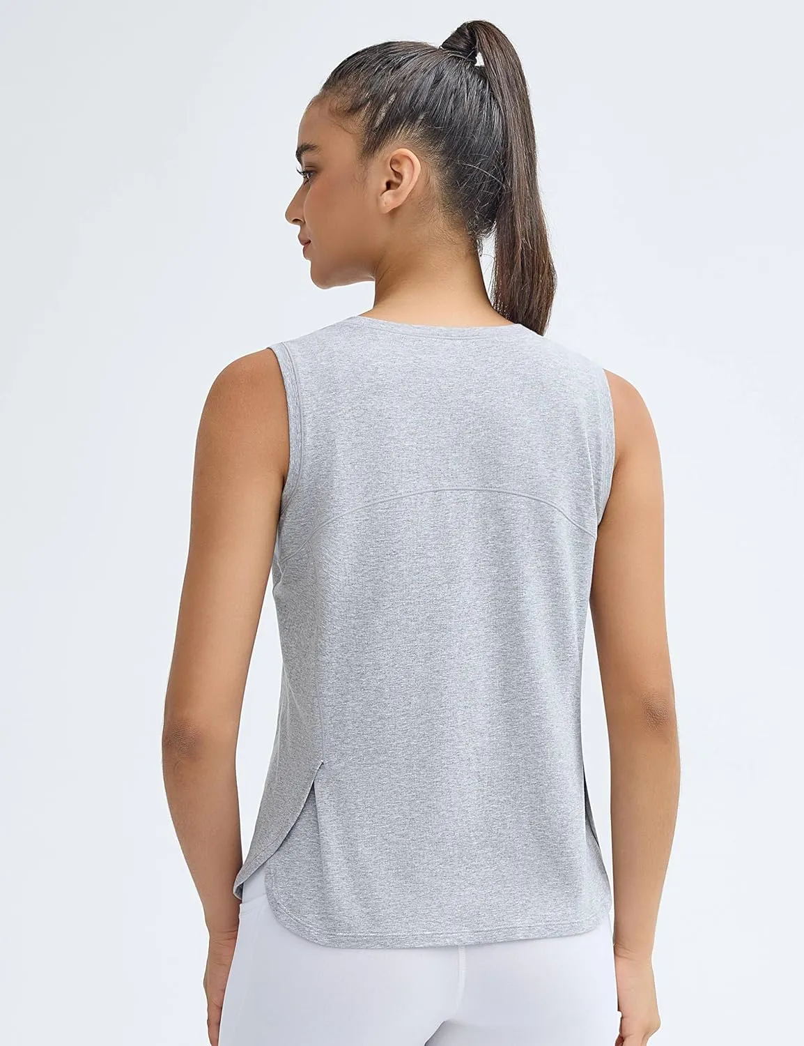 THE GYM PEOPLE Women's Workout Tank Tops Loose Fit Sleeveless Breathable Yoga Shirts with Side Slits