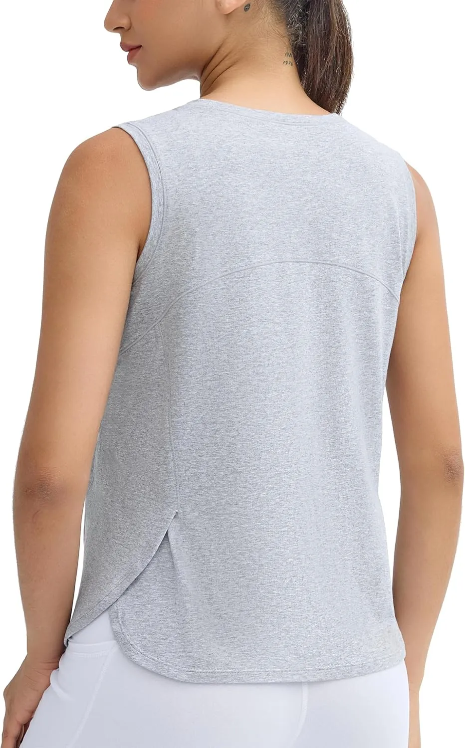 THE GYM PEOPLE Women's Workout Tank Tops Loose Fit Sleeveless Breathable Yoga Shirts with Side Slits