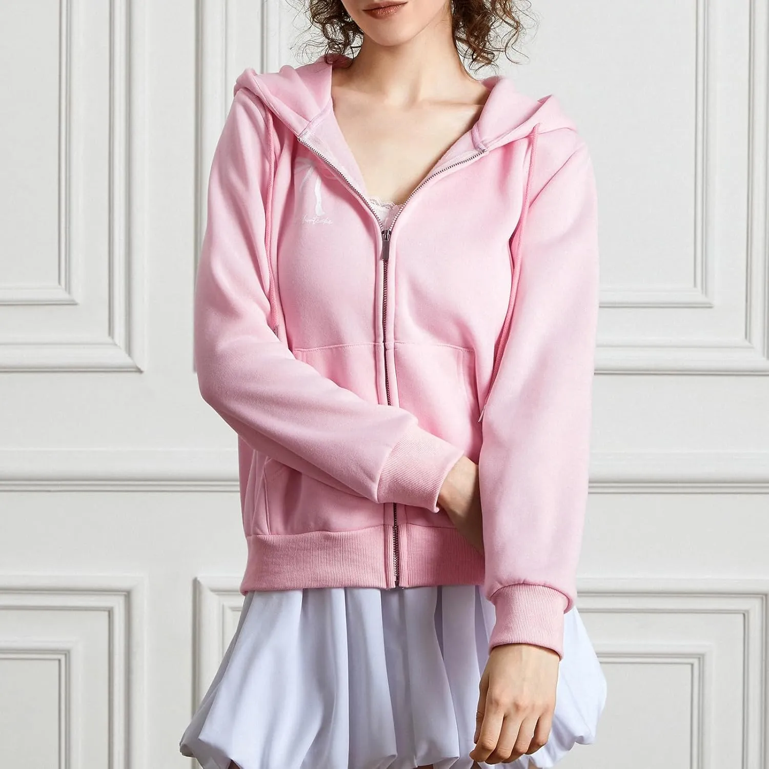 Thopavenoir Women Y2k Zip Up Hoodies Bow Knot Print Oversized Hooded Sweatshirt Vintage Aesthetic Teen Girls Jacket Coat